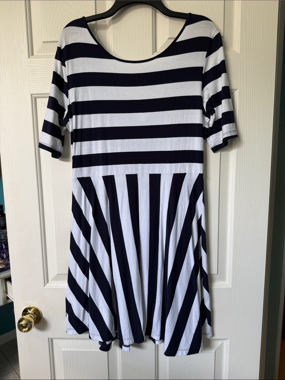 crown & ivy Navy and White Striped Dress